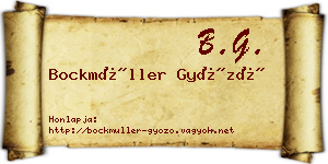 Bockmüller Győző névjegykártya